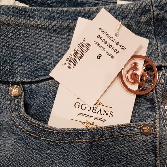 NEW GG JEANS Embroidered Ankle Jean - Picture 7 of 10